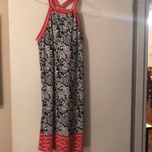 Blue,orange, and white dress